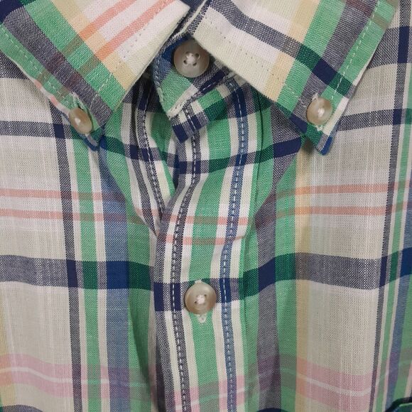 Izod Saltwater Relaxed Classics Shirt Mens XL Plaid Short Sleeve Button Up - Picture 3 of 7
